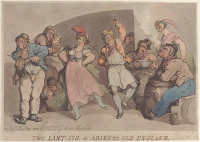 The Last Jig tai Adieu to Old England, 10. tammikuuta 1818., 10. tammikuuta 1818. tekijältä Thomas Rowlandson
