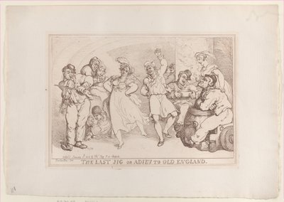 The Last Jig tai Adieu to Old England, 20. tammikuuta 1818., 20. tammikuuta 1818. tekijältä Thomas Rowlandson