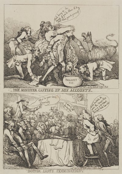 Ministeri tekee tilinpäätöstä tekijältä Thomas Rowlandson