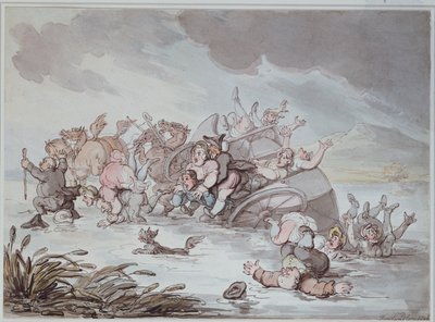 Onnettomuus, 1806 tekijältä Thomas Rowlandson