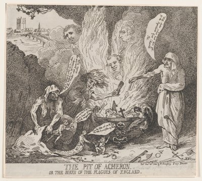 Acheronin kuoppa eli Englannin vitsausten synty, 28. tammikuuta 1784, 28. tammikuuta 1784. tekijältä Thomas Rowlandson