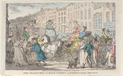 Bond Streetin ilot: tai muodikas ajaminen, 1807, 1807. tekijältä Thomas Rowlandson
