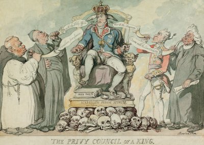 The Privy Council of a King, pubi. 1815 (käsinvärinen kaiverrus) tekijältä Thomas Rowlandson