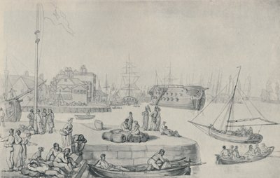 The Quay, Blackwall Docks, 1810, 1920 tekijältä Thomas Rowlandson