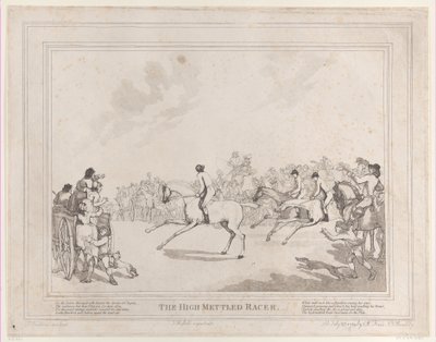 Kilpahevonen elokuvasta Kilpahevosen elämä, eli The High-Mettled Racer, 20. heinäkuuta..., 20. heinäkuuta 1789 tekijältä Thomas Rowlandson