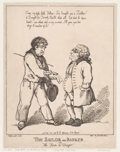 Merimies ja pankkiiri eli vaarassa oleva yritys, 28. lokakuuta 1799, 28. lokakuuta 1799. tekijältä Thomas Rowlandson