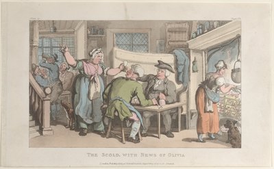 The Scold, News of Olivia, julkaisusta The Vicar of Wakefield, 1. toukokuuta 1817., 1. toukokuuta 1817. tekijältä Thomas Rowlandson