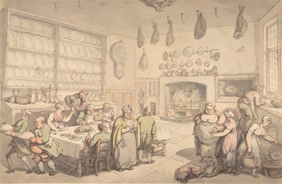 Squiren keittiö, 1700-luvun loppu - 1800-luvun alku. tekijältä Thomas Rowlandson