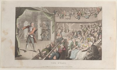 Näyttämö. George Primrose Horationa, teoksesta The Vicar of Wakefield, 1.5.1817., 1.5.1817. tekijältä Thomas Rowlandson