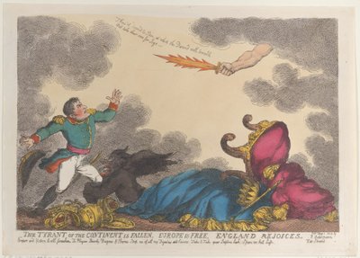 Mantereen tyranni on langennut, Eurooppa on vapaa, Englanti iloitsee, 1. toukokuuta 1814., 1. toukokuuta 1814. tekijältä Thomas Rowlandson