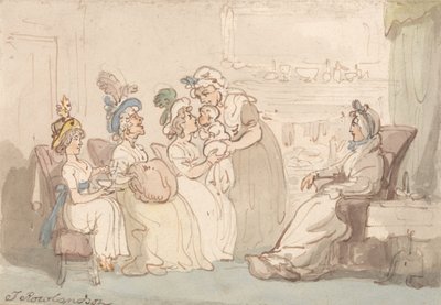 Vieraille esitellään vauva tekijältä Thomas Rowlandson