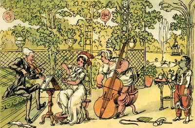 "Puutarhakolmio" tekijältä Thomas Rowlandson