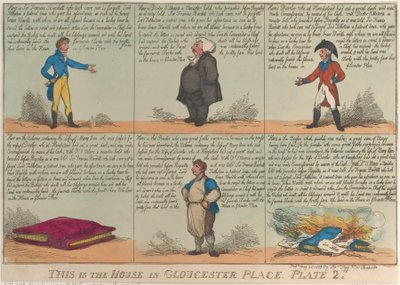 Tämä on talo Gloucester Placessa, levy 2, 26. toukokuuta 1809, 26. toukokuuta 1809. tekijältä Thomas Rowlandson