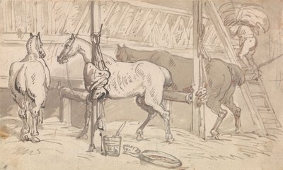 Kolme hevosta karsinoissa tekijältä Thomas Rowlandson