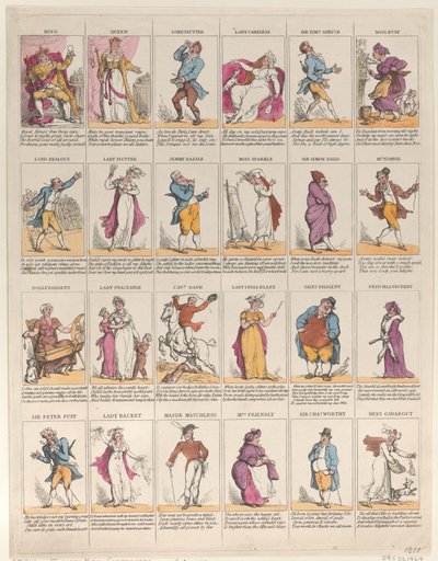 Kahdestoista yön hahmot, 1811, 1811. tekijältä Thomas Rowlandson