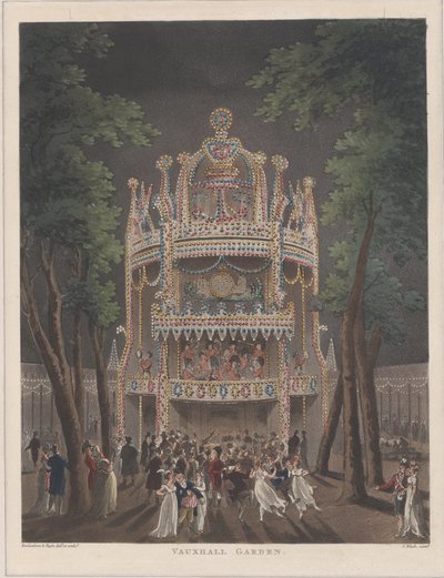 Vauxhall Garden, 1809, 1809 tekijältä Thomas Rowlandson