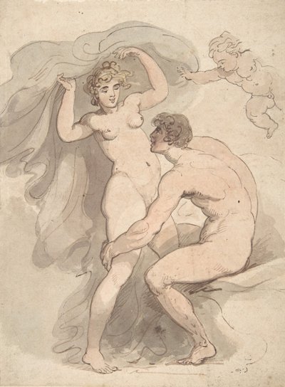Venus, Anchises ja Cupid, 1780-1827. tekijältä Thomas Rowlandson