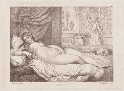 Urbinon Venus, 1799, 1799. tekijältä Thomas Rowlandson