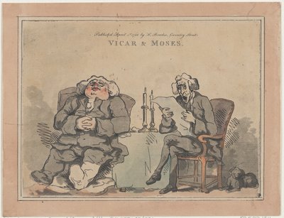 Kirkkoherra ja Mooses, 1. huhtikuuta 1786, 1. huhtikuuta 1786. tekijältä Thomas Rowlandson
