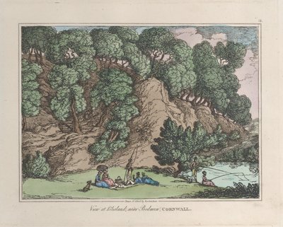 Näkymä Blislandissa, lähellä Bodminia, Cornwallissa, Sketches from Naturesta, 1822, 1822. tekijältä Thomas Rowlandson