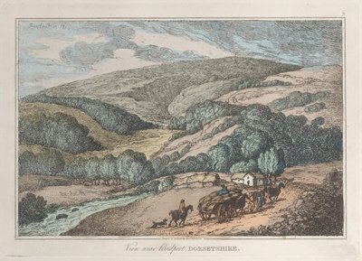 Näkymä lähellä Bridportia, Dorsetshire, Sketches from Naturesta, 1819-22., 1819-22. tekijältä Thomas Rowlandson