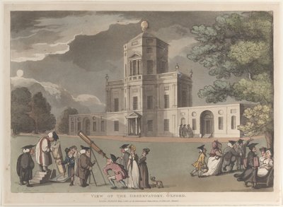 Näkymä observatoriosta, Oxford, 1. toukokuuta 1810, 1. toukokuuta 1810. tekijältä Thomas Rowlandson