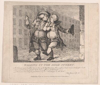 Walking Up the High Street, Edinburgh Boswellin maalaukselliset kaunokaiset, F..., 15. toukokuuta 1786. tekijältä Thomas Rowlandson