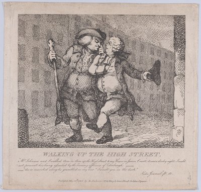 Walking Up the High Street, Edinburgh Boswellin maalaukselliset kaunokaiset, F..., 15. toukokuuta 1786. tekijältä Thomas Rowlandson