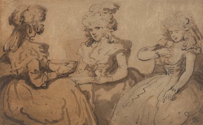 Mulheres bebendo Punchfinnish tekijältä Thomas Rowlandson