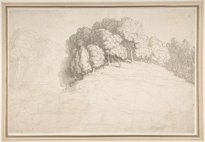 Metsäinen rinne, jossa on peuroja tekijältä Thomas Rowlandson