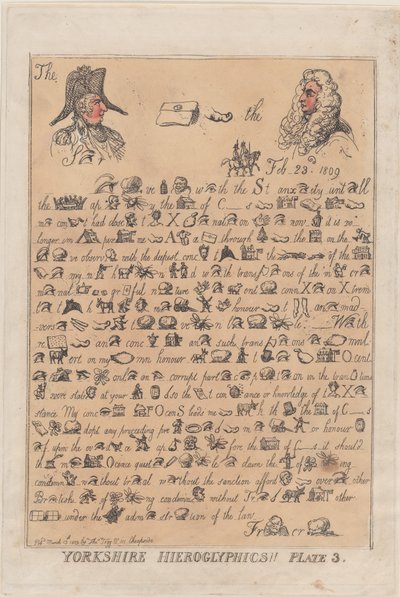 Yorkshiren hieroglyfit, levy 3, 13. maaliskuuta 1809, 13. maaliskuuta 1809. tekijältä Thomas Rowlandson