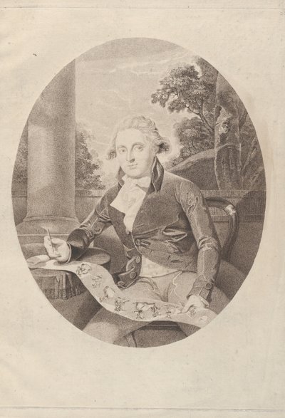 Henry William Bunbury piirtää pitkän menuettinsa, 1789, 1789. tekijältä Thomas Ryder