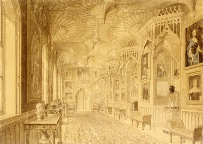 Long Gallery at Strawberry Hill, Twickenham (tulostus) tekijältä Thomas Sandby
