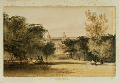 Greenwichin sairaala puistosta, 1830 tekijältä Thomas Shotter Boys