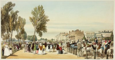 Hyde Park lähellä Grosvenor Gatea, kuusitoista levy alkuperäisestä Lontoon näköalasta sellaisena kuin se on tekijältä Thomas Shotter Boys