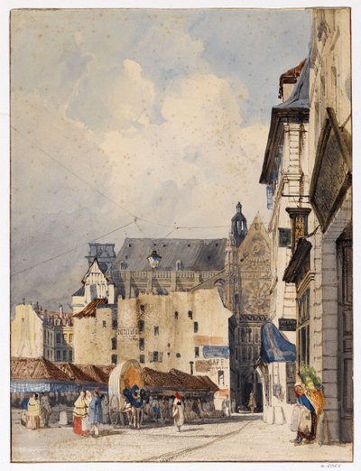 Rue des Prouvaires ja Saint-Eustachen kirkko tekijältä Thomas Shotter Boys