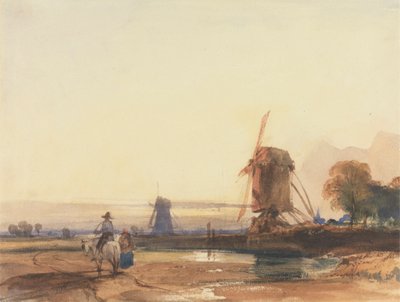 Maisema tuulimyllyillä tekijältä Thomas Shotter Boys