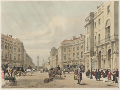 Lontoo sellaisena kuin se on: Regent Street, katsot kohti Duke of Yorkin pylvästä tekijältä Thomas Shotter Boys