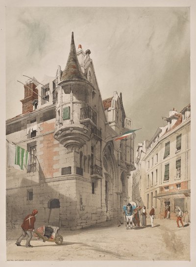 Kuvankaunis arkkitehtuuri Pariisissa, Gentissä, Antwerpenissä, Rouenissa: Hotel de Sens, Pariisi tekijältä Thomas Shotter Boys