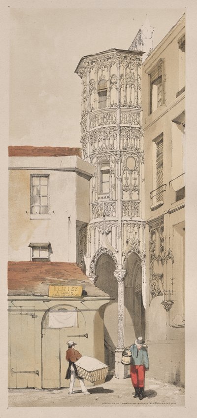 Kuvankaunis arkkitehtuuri Pariisissa, Gentissä, Antwerpenissä, Rouenissa: Hotel de la Tremouille, Rue des Bourbonnois, Pariisi tekijältä Thomas Shotter Boys