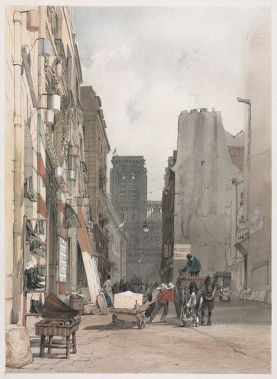Kuvankaunis arkkitehtuuri Pariisissa, Gentissä, Antwerpenissä, Rouenissa: Notre Dame, Pariisi, 1839. tekijältä Thomas Shotter Boys