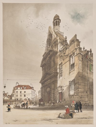 Kuvankaunis arkkitehtuuri Pariisissa, Gentissä, Antwerpenissä, Rouenissa: St. Etienne du Mont, Pariisi tekijältä Thomas Shotter Boys