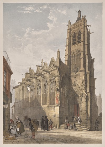 Kuvankaunis arkkitehtuuri Pariisissa, Gentissä, Antwerpenissä, Rouenissa: St. Severin, Pariisi tekijältä Thomas Shotter Boys