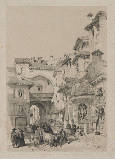 Kuvankauniita luonnoksia Espanjassa: Vivarramblan portti, Granada tekijältä Thomas Shotter Boys