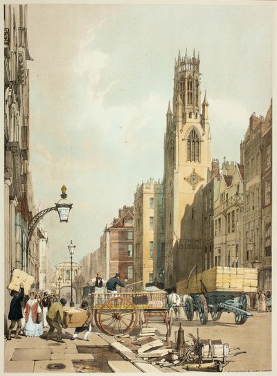 St. Dunstans Fleet Street, levy 23 alkaen Original Views of London sellaisena kuin se on tekijältä Thomas Shotter Boys