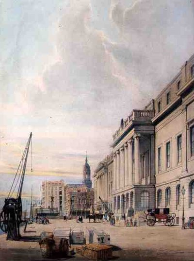 The Custom House, teoksesta "London As It Is", kaiverrettu ja taiteilijan kustantama. tekijältä Thomas Shotter Boys