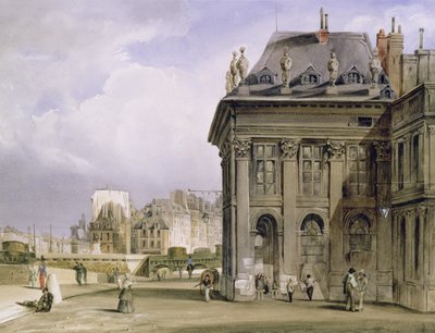 Ile de la Cite Pariisin Institutista, n. 1830-1839 (akvarelli) tekijältä Thomas Shotter Boys