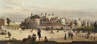 Torni ja rahapaja, Great Tower Hill, "London sellaisena kuin se on", kaiverrettu ja pubi. taiteilija, 1842 tekijältä Thomas Shotter Boys