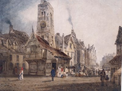 Näkymä kauppatorille, n. 1832 tekijältä Thomas Shotter Boys
