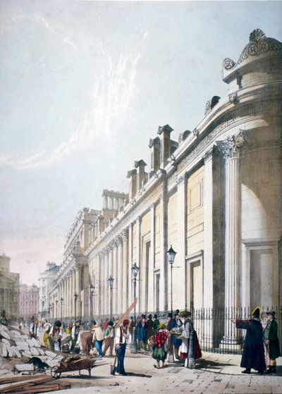 Näkymä Bank of Englandista Lontoon City, 1842 tekijältä Thomas Shotter Boys